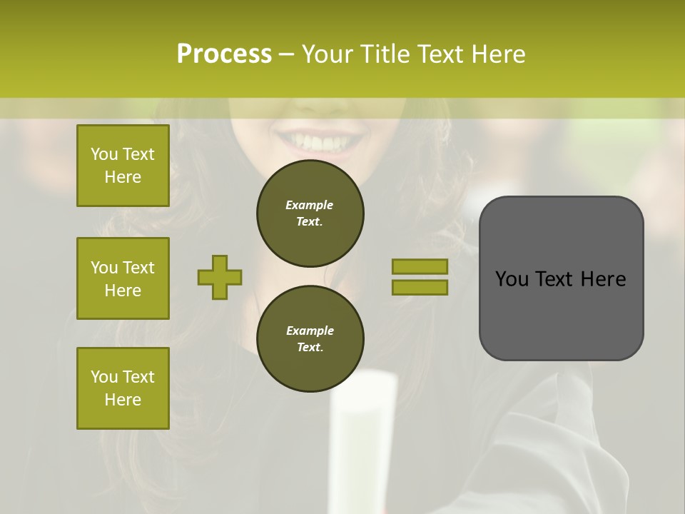 A Woman In A Graduation Cap And Gown Holding A Diploma PowerPoint Template