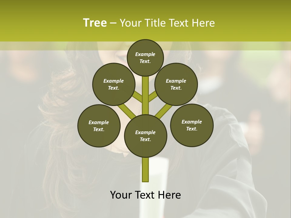 A Woman In A Graduation Cap And Gown Holding A Diploma PowerPoint Template