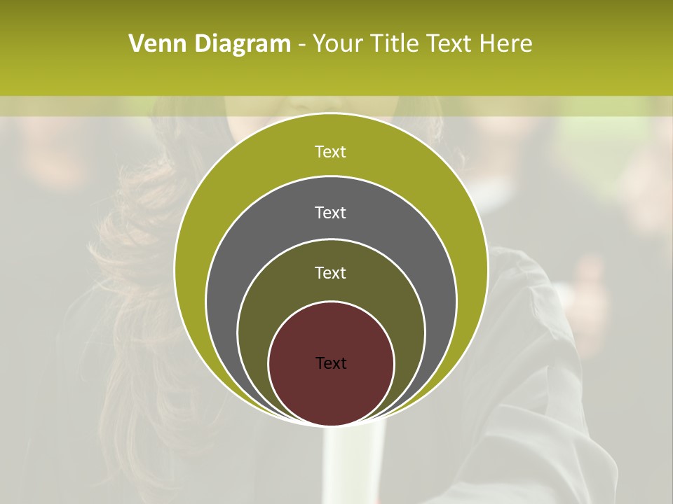A Woman In A Graduation Cap And Gown Holding A Diploma PowerPoint Template