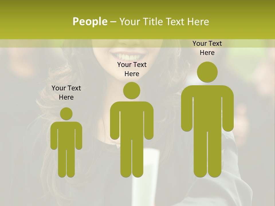 A Woman In A Graduation Cap And Gown Holding A Diploma PowerPoint Template