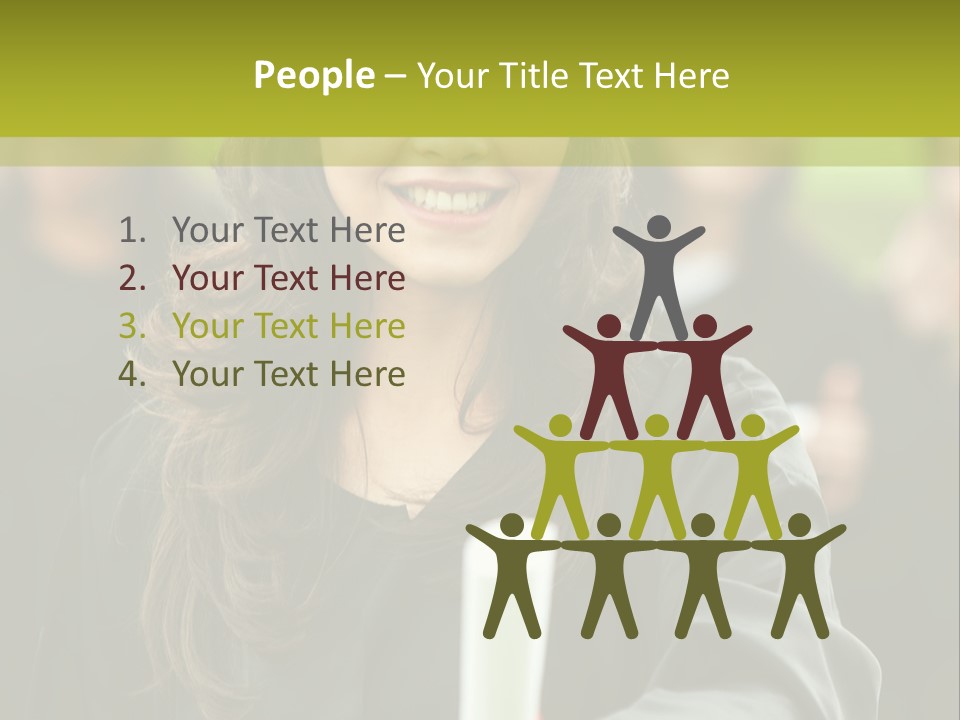 A Woman In A Graduation Cap And Gown Holding A Diploma PowerPoint Template