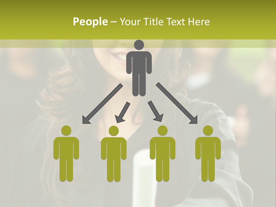 A Woman In A Graduation Cap And Gown Holding A Diploma PowerPoint Template