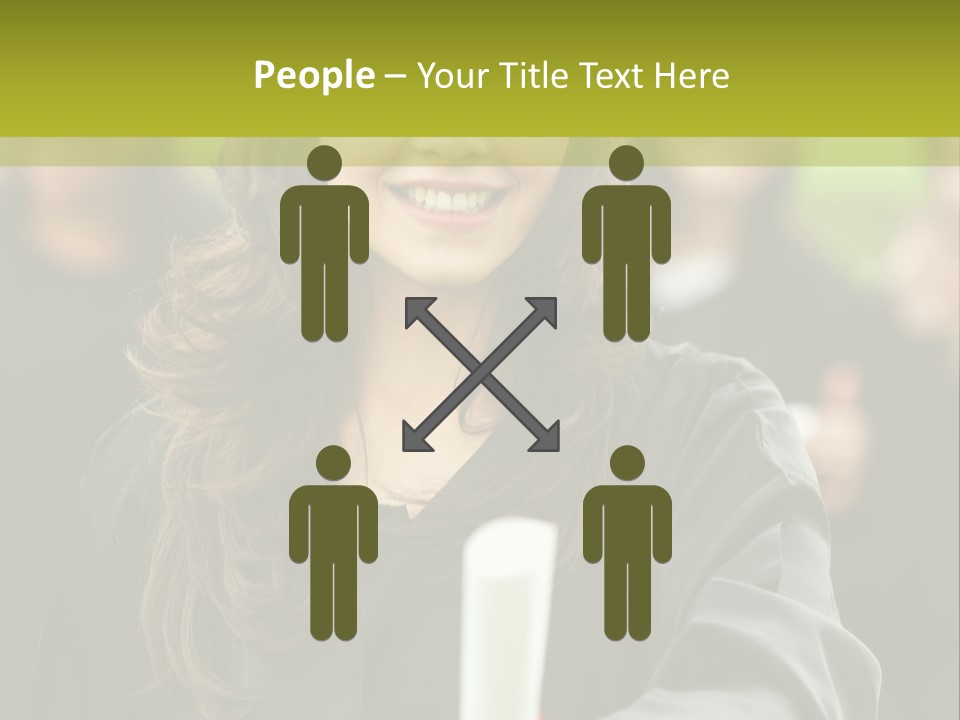 A Woman In A Graduation Cap And Gown Holding A Diploma PowerPoint Template