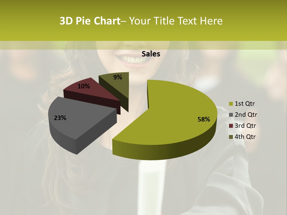 A Woman In A Graduation Cap And Gown Holding A Diploma PowerPoint Template