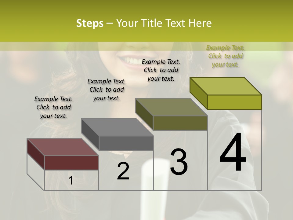 A Woman In A Graduation Cap And Gown Holding A Diploma PowerPoint Template