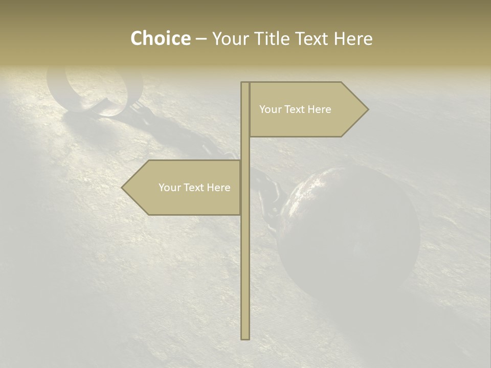 A Ball And Chain On The Ground With A Shadow On It PowerPoint Template
