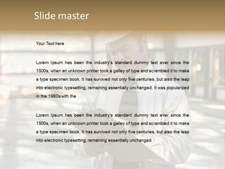 A Man In A Hard Hat Writing On A Clipboard PowerPoint Template