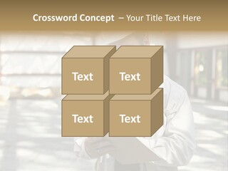 A Man In A Hard Hat Writing On A Clipboard PowerPoint Template