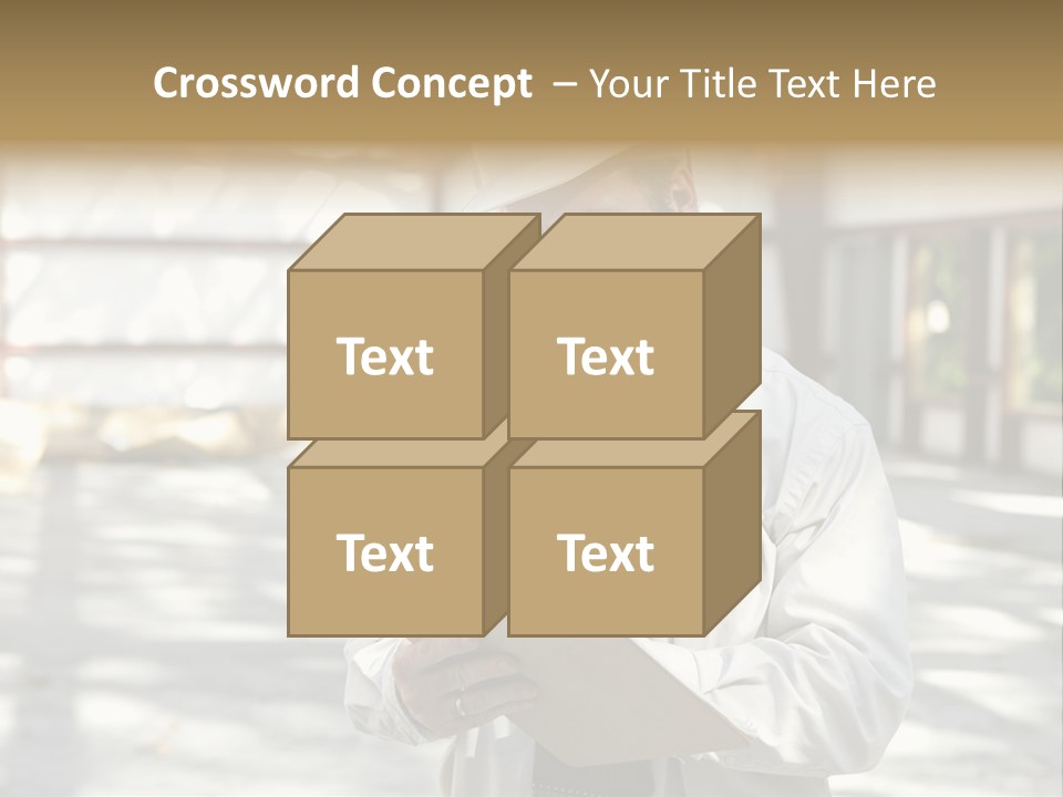 A Man In A Hard Hat Writing On A Clipboard PowerPoint Template