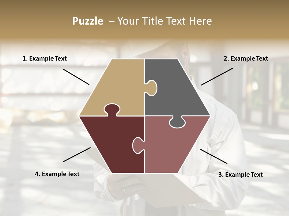 A Man In A Hard Hat Writing On A Clipboard PowerPoint Template