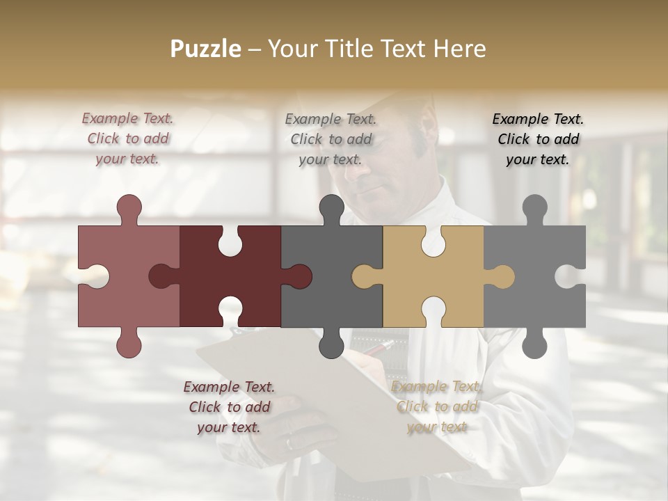 A Man In A Hard Hat Writing On A Clipboard PowerPoint Template