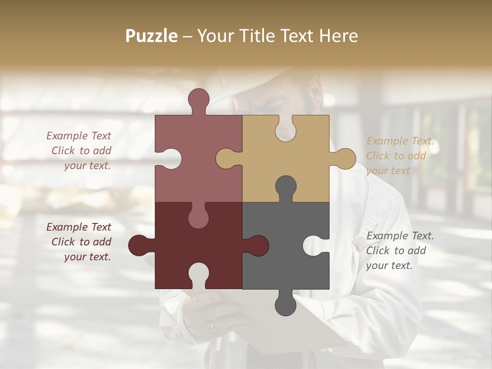 A Man In A Hard Hat Writing On A Clipboard PowerPoint Template