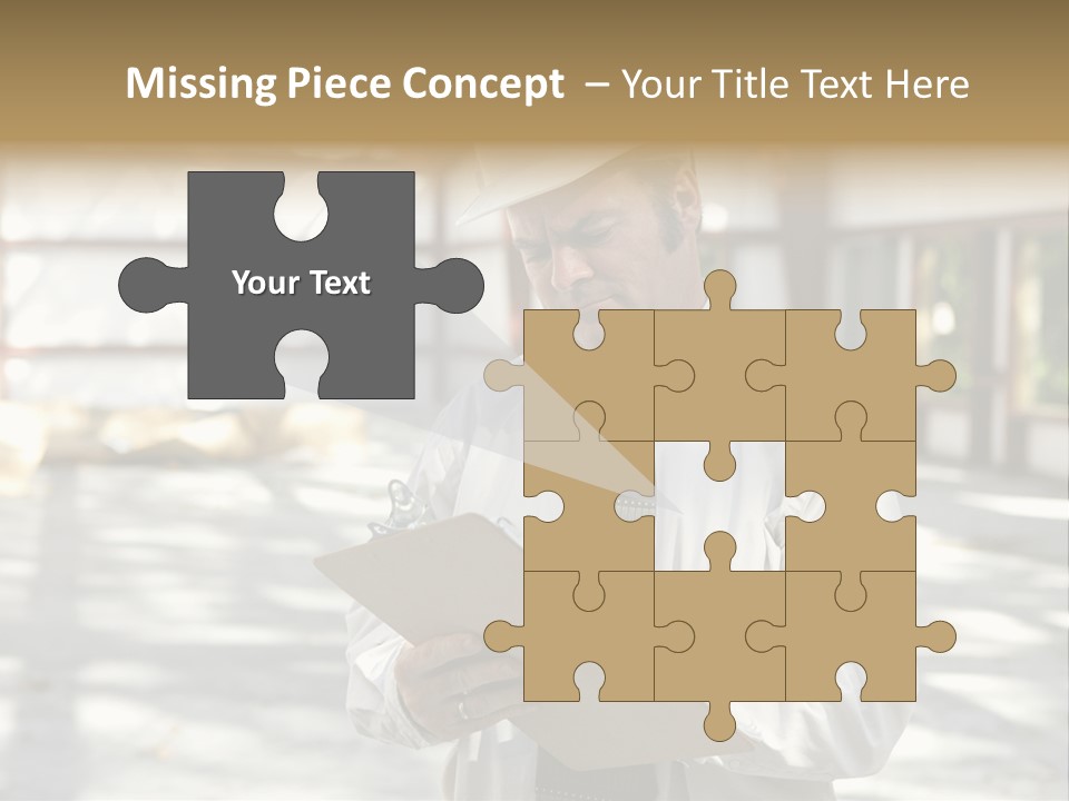 A Man In A Hard Hat Writing On A Clipboard PowerPoint Template