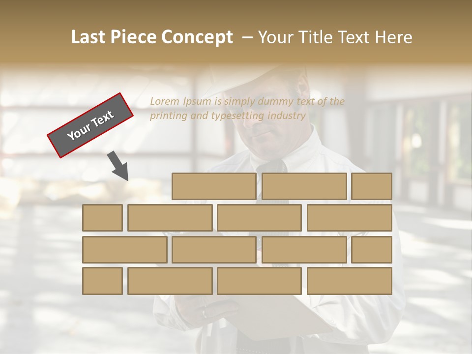 A Man In A Hard Hat Writing On A Clipboard PowerPoint Template