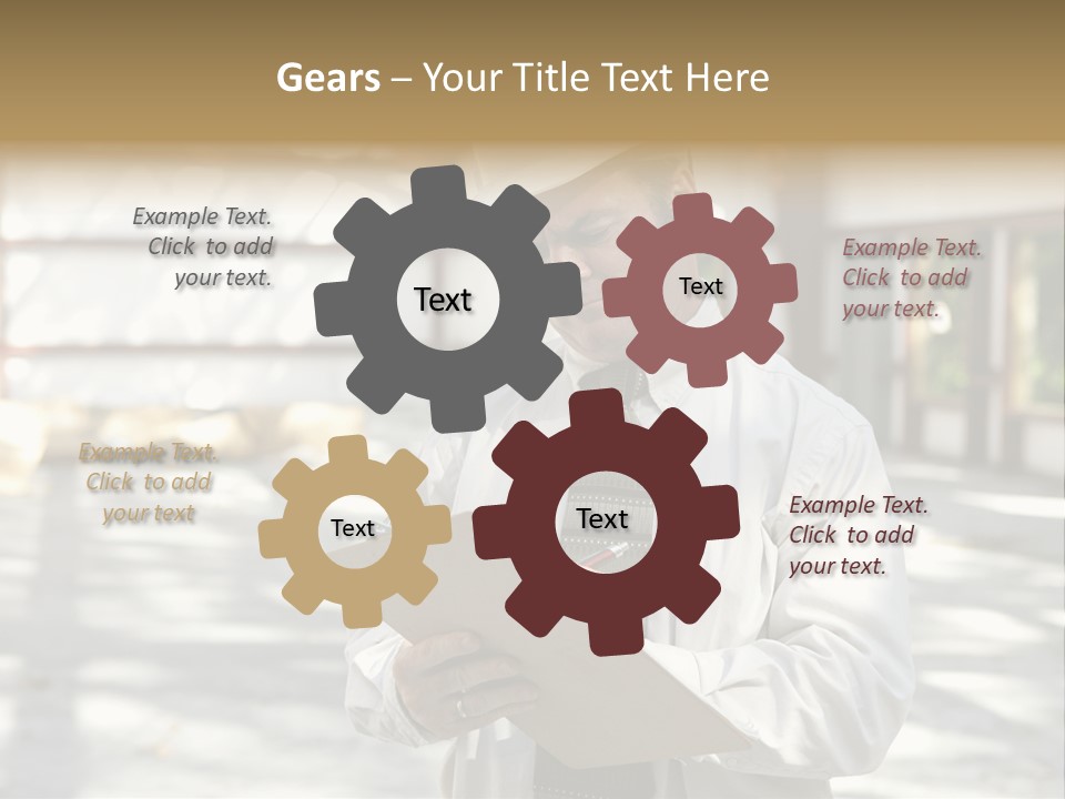A Man In A Hard Hat Writing On A Clipboard PowerPoint Template