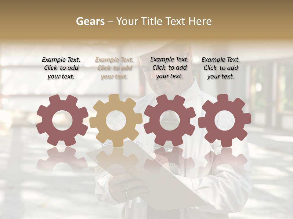 A Man In A Hard Hat Writing On A Clipboard PowerPoint Template