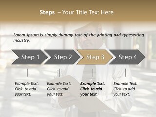 A Man In A Hard Hat Writing On A Clipboard PowerPoint Template