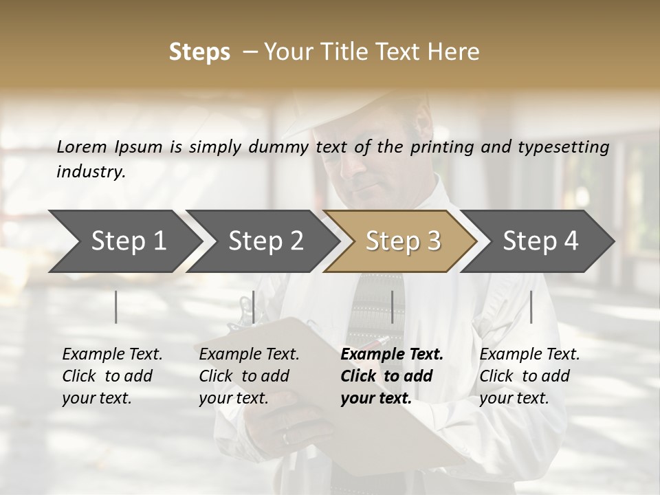 A Man In A Hard Hat Writing On A Clipboard PowerPoint Template