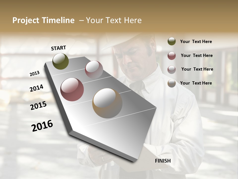 A Man In A Hard Hat Writing On A Clipboard PowerPoint Template