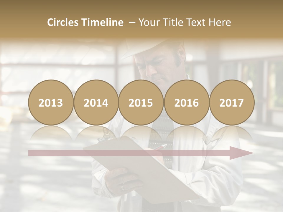 A Man In A Hard Hat Writing On A Clipboard PowerPoint Template