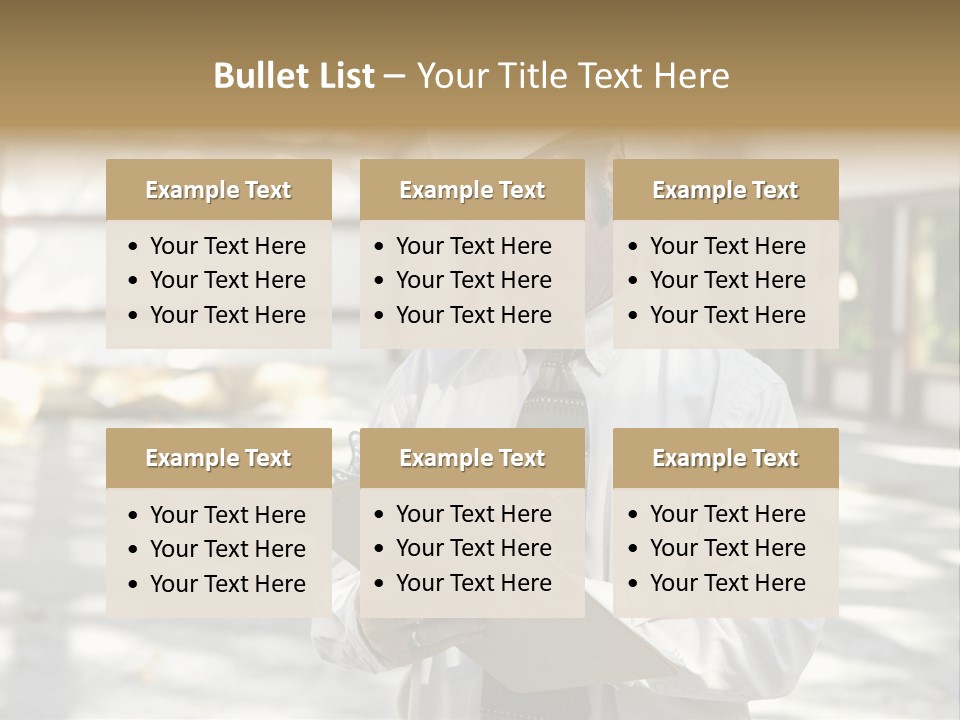 A Man In A Hard Hat Writing On A Clipboard PowerPoint Template