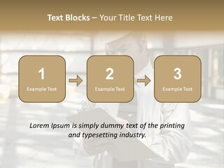 A Man In A Hard Hat Writing On A Clipboard PowerPoint Template