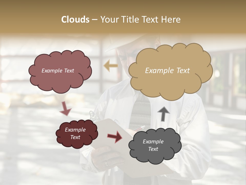 A Man In A Hard Hat Writing On A Clipboard PowerPoint Template