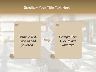A Man In A Hard Hat Writing On A Clipboard PowerPoint Template