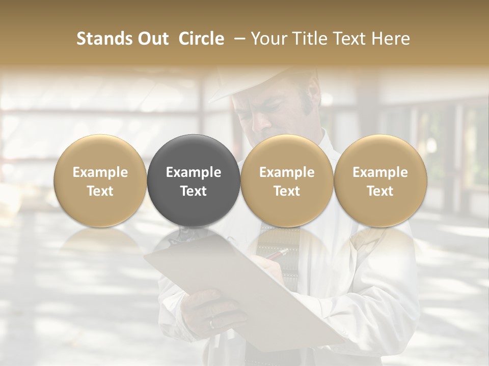 A Man In A Hard Hat Writing On A Clipboard PowerPoint Template
