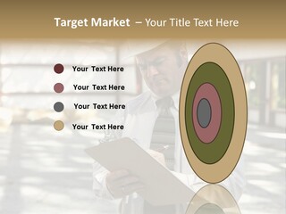 A Man In A Hard Hat Writing On A Clipboard PowerPoint Template