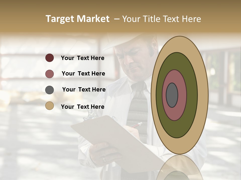 A Man In A Hard Hat Writing On A Clipboard PowerPoint Template