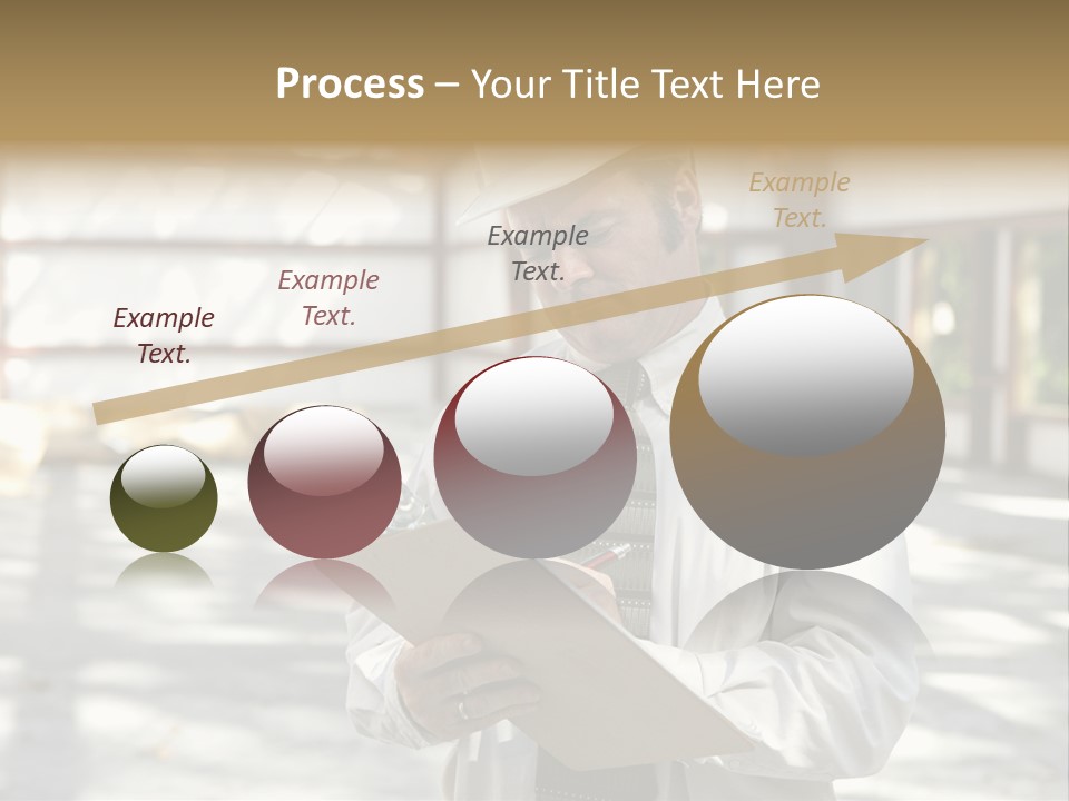 A Man In A Hard Hat Writing On A Clipboard PowerPoint Template