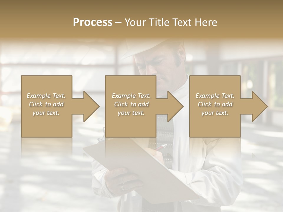 A Man In A Hard Hat Writing On A Clipboard PowerPoint Template