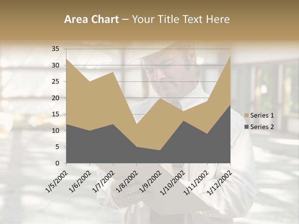 A Man In A Hard Hat Writing On A Clipboard PowerPoint Template