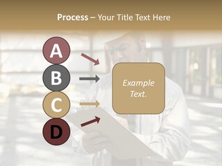 A Man In A Hard Hat Writing On A Clipboard PowerPoint Template