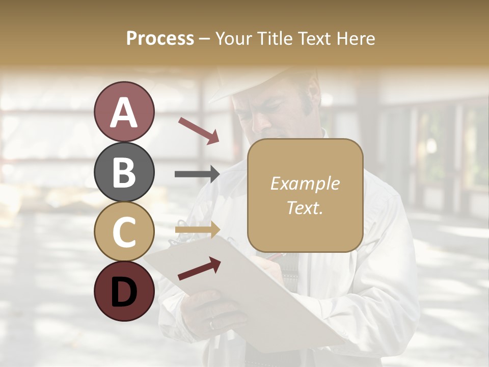 A Man In A Hard Hat Writing On A Clipboard PowerPoint Template