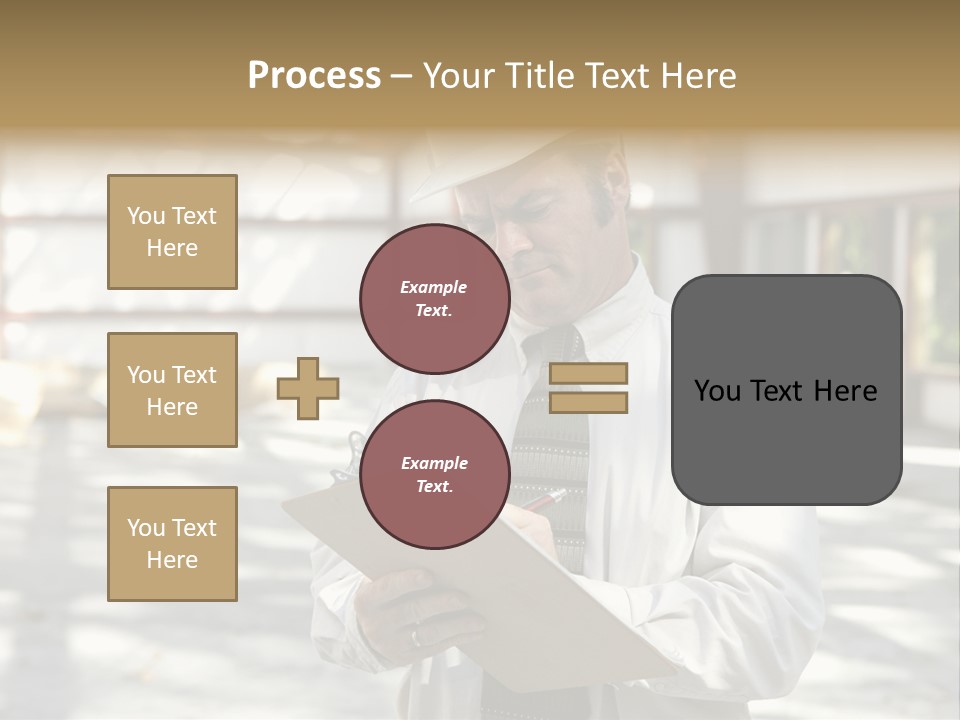 A Man In A Hard Hat Writing On A Clipboard PowerPoint Template