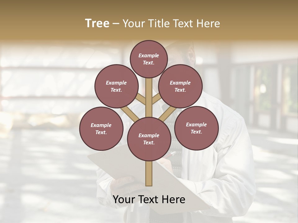 A Man In A Hard Hat Writing On A Clipboard PowerPoint Template