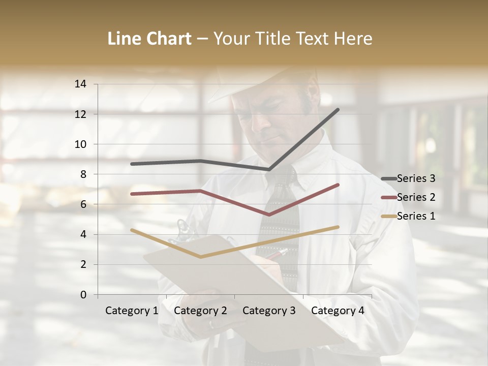 A Man In A Hard Hat Writing On A Clipboard PowerPoint Template
