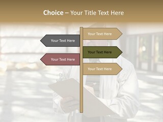 A Man In A Hard Hat Writing On A Clipboard PowerPoint Template