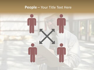A Man In A Hard Hat Writing On A Clipboard PowerPoint Template