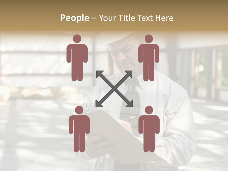 A Man In A Hard Hat Writing On A Clipboard PowerPoint Template