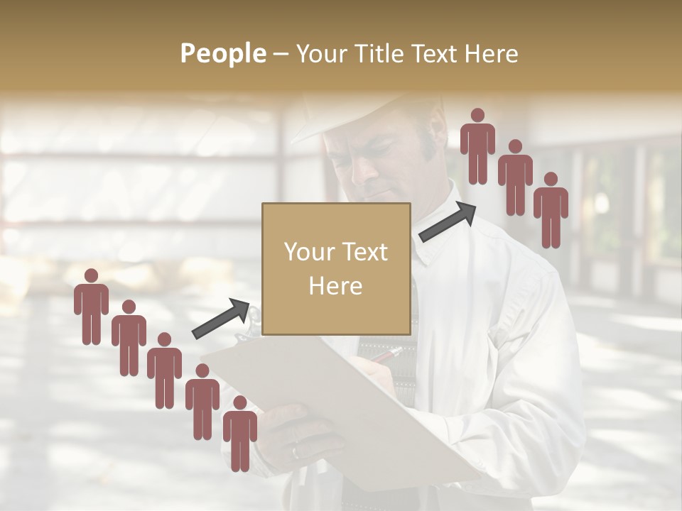 A Man In A Hard Hat Writing On A Clipboard PowerPoint Template