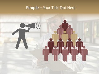 A Man In A Hard Hat Writing On A Clipboard PowerPoint Template
