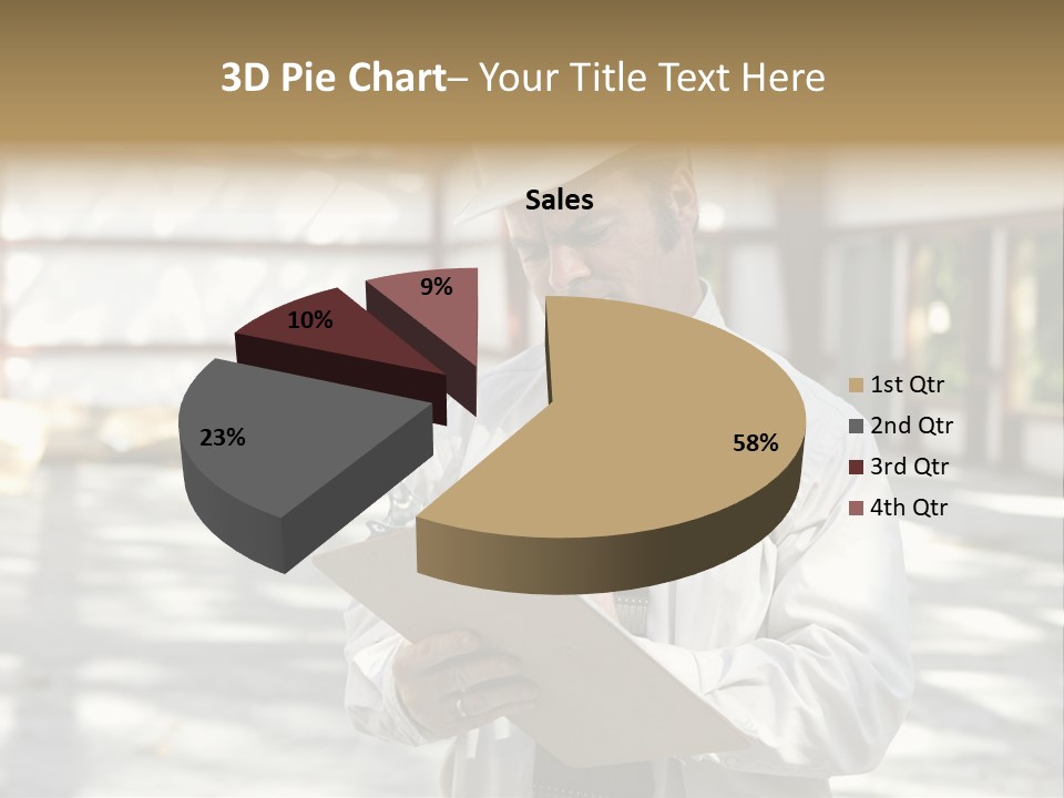 A Man In A Hard Hat Writing On A Clipboard PowerPoint Template