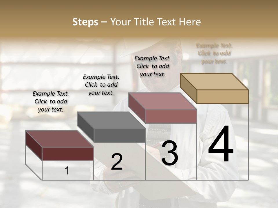 A Man In A Hard Hat Writing On A Clipboard PowerPoint Template