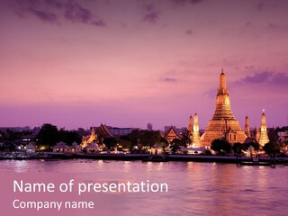 Stupa Place River PowerPoint Template