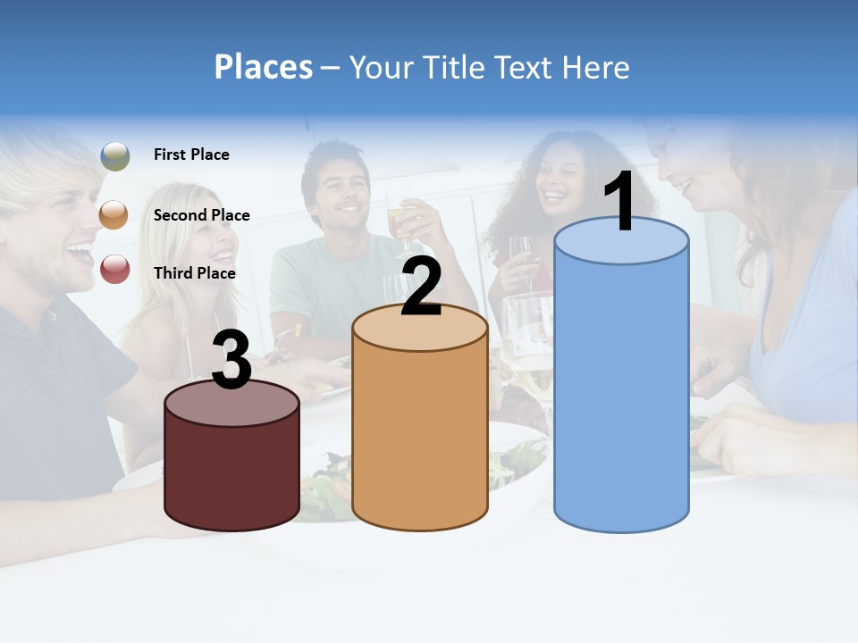 A Group Of People Sitting Around A Table Eating Food PowerPoint Template