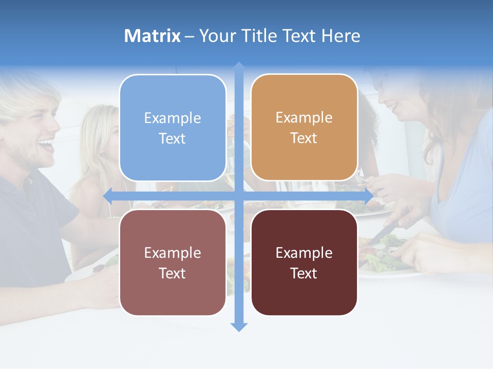 A Group Of People Sitting Around A Table Eating Food PowerPoint Template