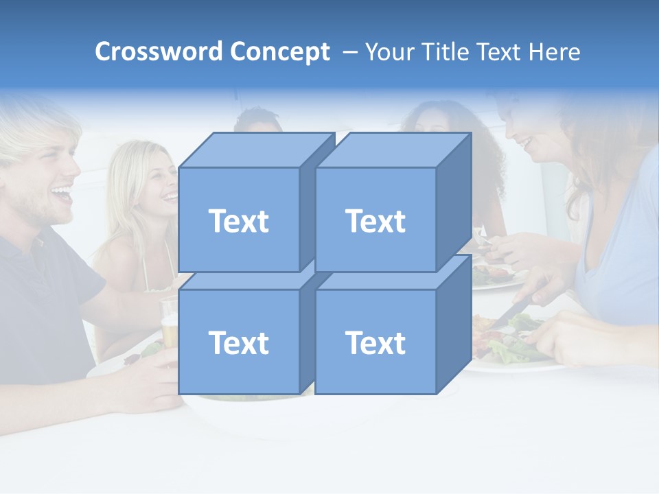 A Group Of People Sitting Around A Table Eating Food PowerPoint Template